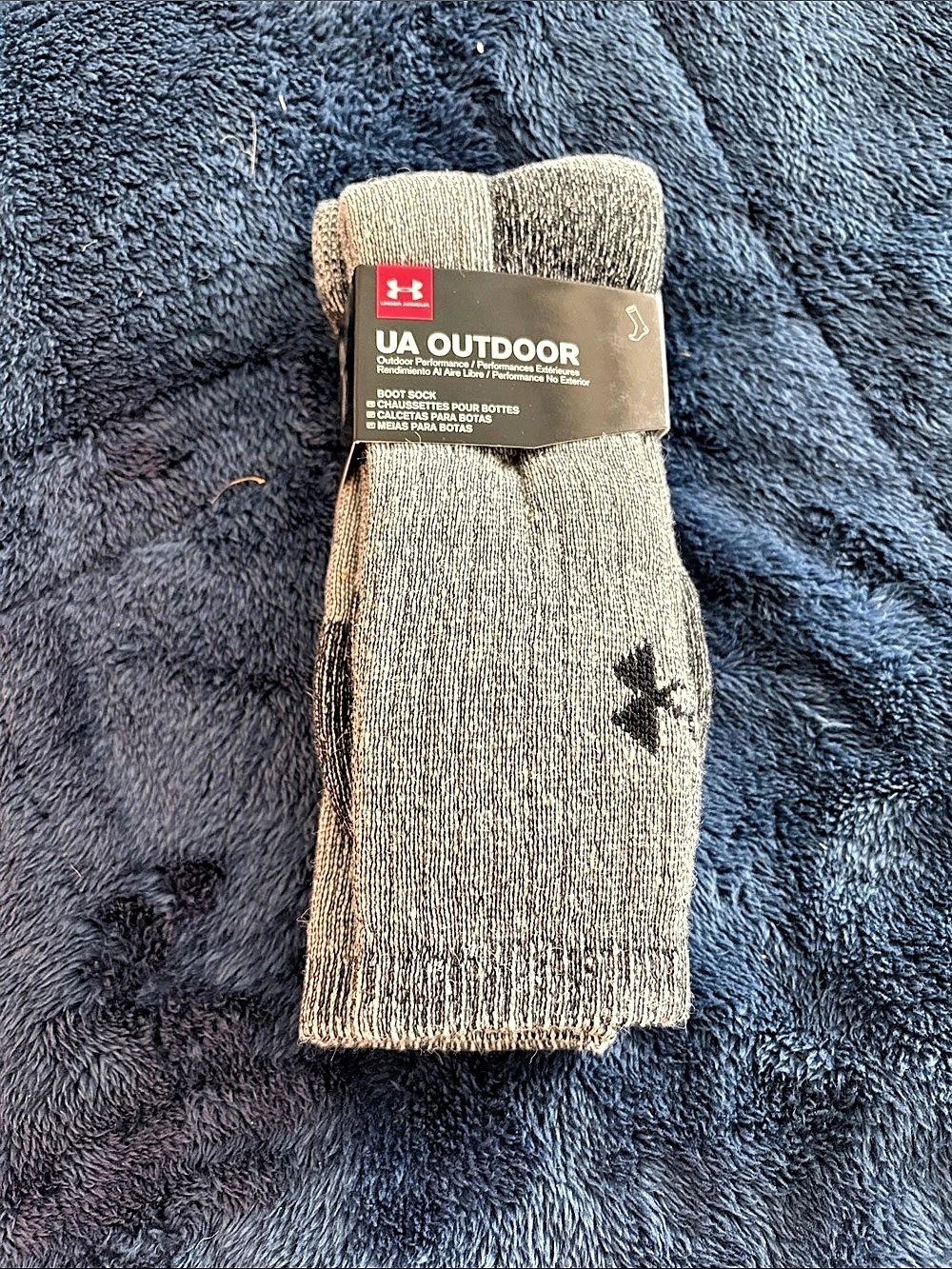 Under Armour UA Outdoor Boot Socks | Grey Adult Large (9-12.5) | 2 pairs
